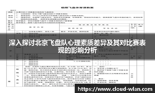 深入探讨北京飞盘队心理素质差异及其对比赛表现的影响分析